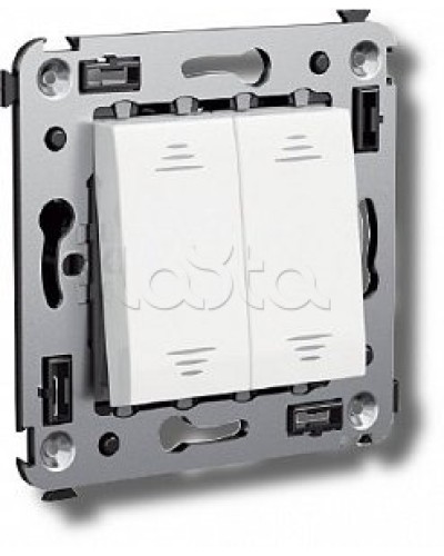 Выключатель двухклавишный в стену, Avanti, Ванильная дымка DKC 4405104 в Коврове Аксессуары для стоек и шкафов Pintop.ru