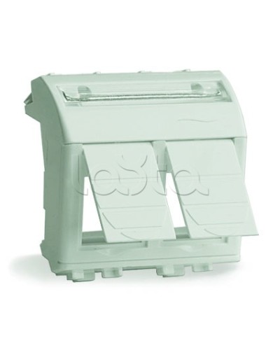 Адаптер для 2-х информационных разъемов Systimax, белый, 2мод DKC 76617B в Коврове Аксессуары для стоек и шкафов Pintop.ru