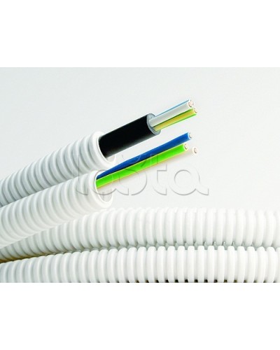 Электротруба ПВХ гибкая гофр. д.20мм, цвет серый, с кабелем ВВГнг(А)-LS 3х2,5мм² РЭК ГОСТ+, 100м DKC 9S920100 в Коврове Труба гофрированная Pintop.ru