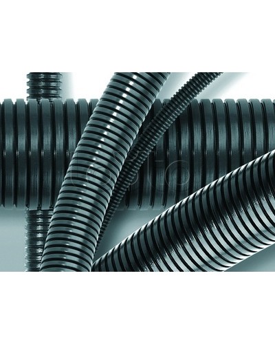 Труба гофрированная полиамид 6 ПВ-0 23 мм без зонда DKC PA602329F0 (50 м) в Коврове Труба гофрированная Pintop.ru