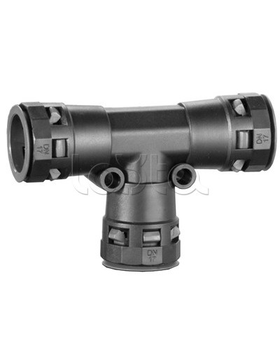 Тройник DN 36/36/36 мм, полиамид, цвет черный DKC PAT36N в Коврове Повороты, муфты, тройники Pintop.ru