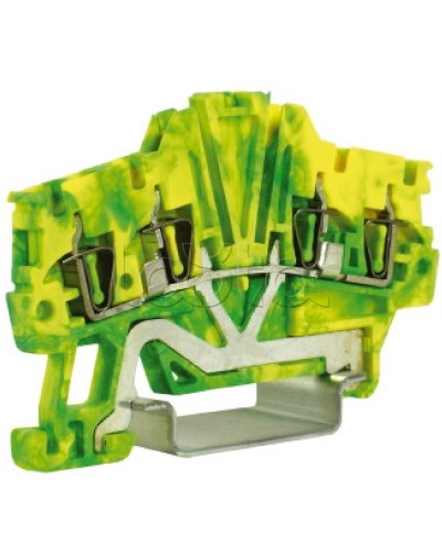 Зажим для заземления, 2 ввод/2 вывода, 1,5 кв.мм желто-зеленый DKC ZHT420 в Коврове Держатели, клипсы, скобы Pintop.ru