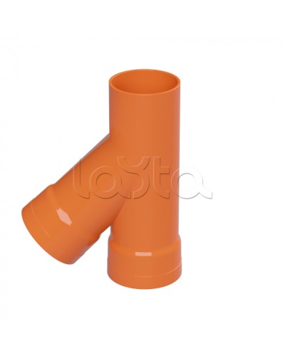 Тройник для двустенных труб одного диаметра ф110мм, 45°, полипропилен DKC 019110 в Коврове Повороты, муфты, тройники Pintop.ru