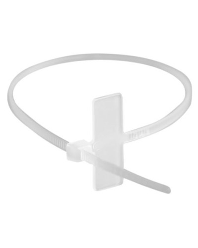 Хомут P6.6 маркировочный, белый, 2,5x100, горизонтальная табличка под замком 24,5x7,8 DKC 252100SR-M в Коврове Стяжки-хомуты Pintop.ru