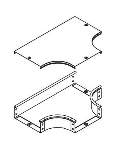 Крышка DPT на ответвитель Т-образный горизонтальный осн. 100 DKC 38042 в Коврове Аксессуары для лотков Pintop.ru