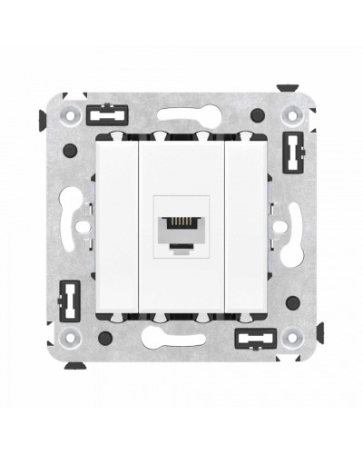 Телефонная розетка RJ-12 без шторки в стену одинарная, Avanti, Белое облако DKC (4400613) в Коврове Розетки компьютерные и телефонные Pintop.ru