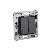 Выключатель двухклавишный в стену, "Avanti", "Черный квадрат" DKC 4402104