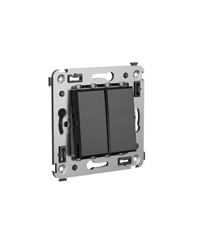 Выключатель двухклавишный в стену, Avanti, Черный квадрат DKC 4402104 в Коврове Аксессуары для стоек и шкафов Pintop.ru