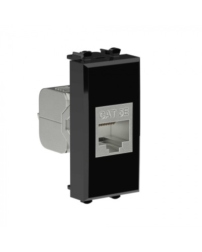 Avanti Компьютерная розетка RJ-45 без шторки модульная, кат.5е экран., Черный квадрат 1модуль DKC (4402761) в Коврове Коннекторы Pintop.ru