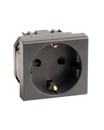 Розетка силовая 2Р+Е, со шторками, «Viva», 2 мод., цвет черный DKC (45205) в Коврове Аксессуары для кабель-канала Pintop.ru