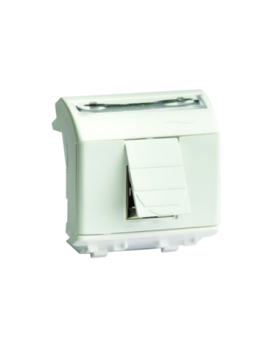 Розетка USB 2.0, со шторкой, белый RAL 9010, 1 разъем, 2М, BRAVA DKC 76202B в Коврове Аксессуары для стоек и шкафов Pintop.ru