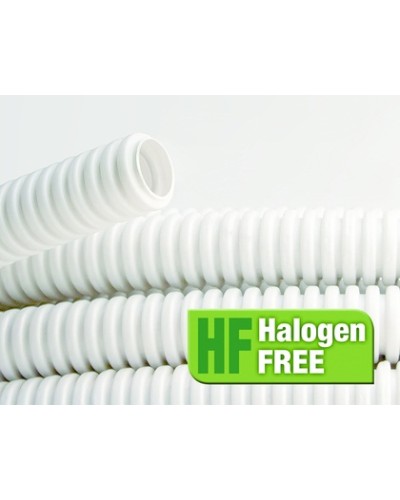 Труба ПЛЛ гибкая гофр. не содержит галогенов д.50мм, ПВ-0, с протяжкой,15м, цвет белый DKC 81850 в Коврове Труба гофрированная Pintop.ru