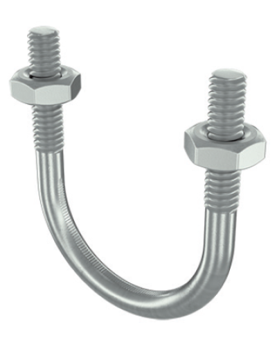 Скоба монтажная U-образная с резьбой М6 с гайками для труб d 1/2 DKC BHU11012 в Коврове Держатели, клипсы, скобы Pintop.ru