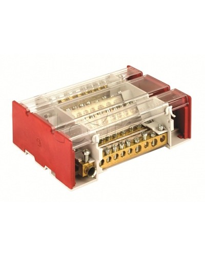 Блок распределительный на DIN рейку c выносной клеммой 4р 160А, 7х7мм 1х8мм 1х9мм 1х12мм DKC BD3160104 в Коврове Аксессуары для стоек и шкафов Pintop.ru