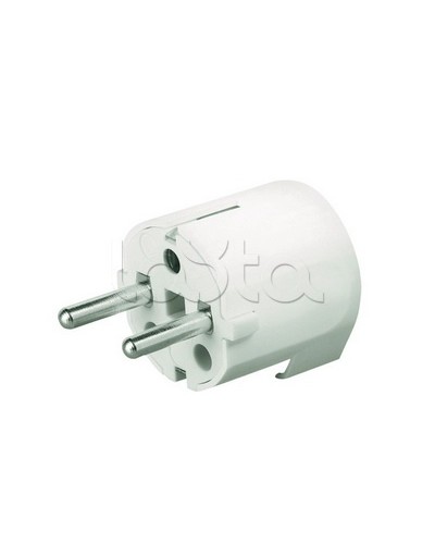 Вилка кабельная, бытовая с центральным вводом кабеля. Белая. IP20 16А 2P+E 230В DKC DIS1302063 в Коврове Аксессуары для стоек и шкафов Pintop.ru