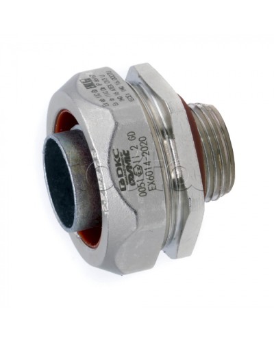 Взрывозащищенная Ex e муфта металлорукав-коробка. DN20 мм. M20х1,5.Никелированная латунь. IP66/6 (EX6014-2020) в Коврове Повороты, муфты, тройники Pintop.ru
