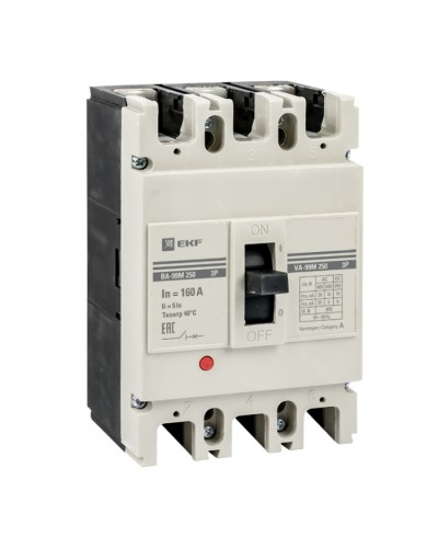 Выключатель автоматический ВА-99М 250/125А 3P 5In 35кА EKF PROxima (mccb99-3P5In250-125m) в Коврове Электротехническое оборудование Pintop.ru