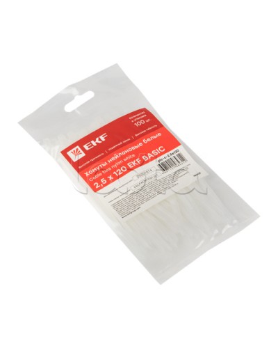 Хомут нейлоновый (2,5х120) (100шт.) EKF Basic (plc-c-2.5x120) в Коврове Стяжки-хомуты Pintop.ru