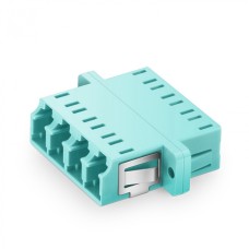 Оптический адаптер OM3, квадро LC, с фланцами, бирюзовый Eurolan (36A-30-4L-02AQ)