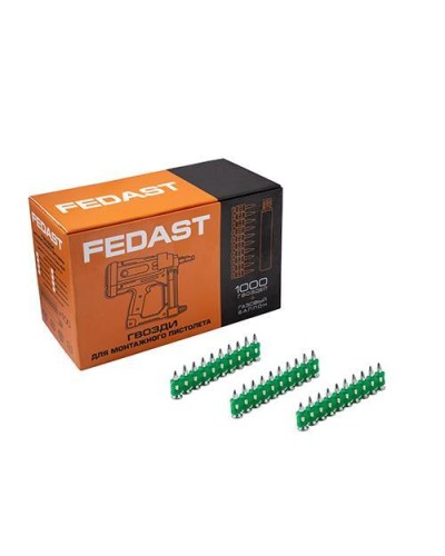 Гвозди 3.0*22 мм усиленные для монтажного пистолета (1000 шт/уп) FEDAST fd3022eg в Коврове Крепеж: Дюбели, шурупы, саморезы Pintop.ru