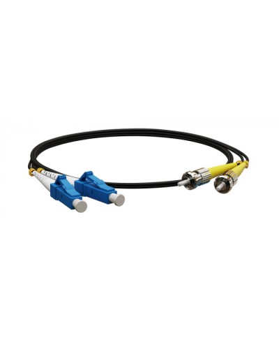 Патч-корд волоконно-оптический Hyperline FC-D2-9-LC/UR-ST/UR-H-3M-LSZH-BK в Коврове Патч-корды оптические Pintop.ru