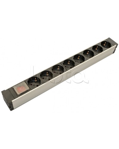 Блок розеток для 19 шкафов, горизонтальный Hyperline (SHZ19-8SH-S-IEC) в Коврове Блоки розеток Pintop.ru