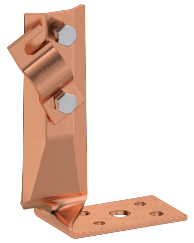 Держатель проводника круглого 6-10мм винтовой угловой скрученный h=70мм медь IEK (ZDP87-50-1-16-70) в Коврове Крепеж Pintop.ru