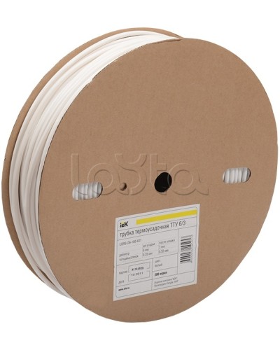 Трубка термоус. ТТУ (ТУТ) 20/10(дл.100м) белая. IEK(UDRS-D20-100-K01) в Коврове Дополнительное оборудование для ОПС Pintop.ru