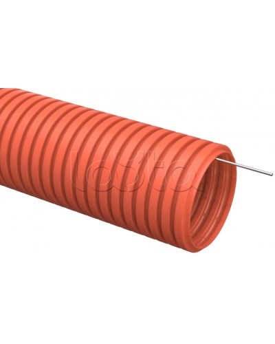 Труба гофрированная ПНД d=16мм с зондом оранжевая тяжелая (100м) IEK (CTG21-16-K09-100) в Коврове Труба гофрированная Pintop.ru