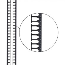 Кабельная гребенка 48U с пальцами глубиной 106 мм, 2 шт. в компл., черная LANMASTER (LAN-DC-CB-48Ux8-PF/S)