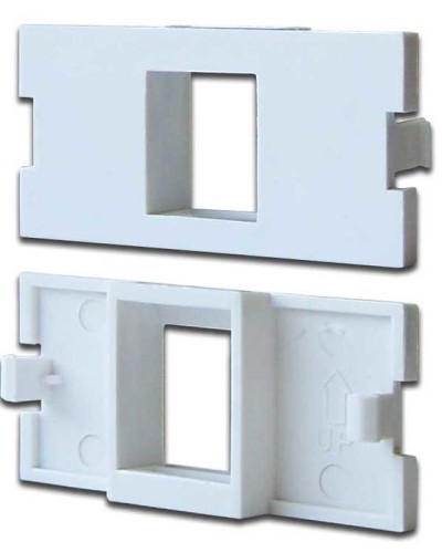 Вставка модульная на 1 кейстоун в розетку LAN-MB, белая LANMASTER LAN-MBP-1OK-WH в Коврове Коннекторы Pintop.ru