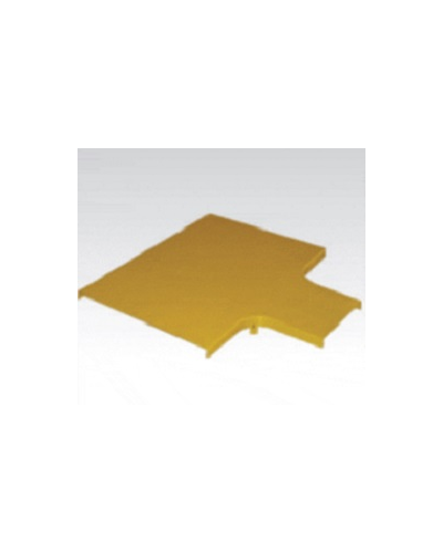 Крышка горизонтального отвода с лотка 240 мм на лоток 120 мм, желтая LANMASTER LAN-OT240-HT120C в Коврове Аксессуары для кабель-канала Pintop.ru