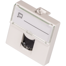 Вставка Mosaic 45x45, RJ-45 UTP, кат.6, со шторкой и увеличенным окном маркировки, белая LANMASTER LAN-SIP-23U6-WH
