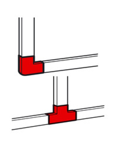 Угол плоский/отвод Т-образный для кабель-канала METRA Legrand (638199) в Коврове Аксессуары для кабель-канала Pintop.ru