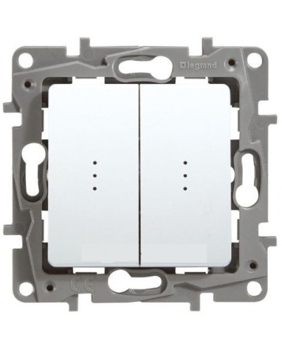 Переключатель двухклавишный с подсветкой Etika Plus 10 AX 250 В белый Legrand 672216 в Коврове Аксессуары для кабель-канала Pintop.ru