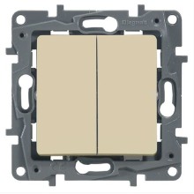 Выключатель двухклавишный 10 AX 250 В слоновая кость Etika Legrand 672302