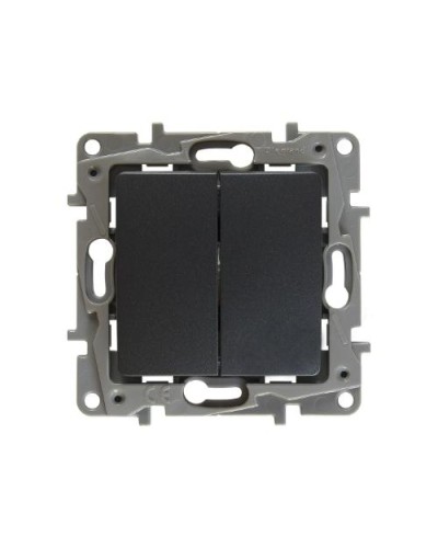Переключатель двухклавишный Etika Plus 10 AX 250 В антрацит Legrand 672612 в Коврове Аксессуары для кабель-канала Pintop.ru