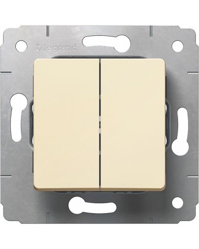 Выключатель двухклавишный автоматические клеммы 10 А 250 В слоновая кость Cariva Legrand 773758 в Коврове Аксессуары для кабель-канала Pintop.ru