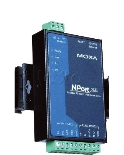 Сервер 2-портовый RS-232 + RS-422/485 в Ethernet Moxa NPort 5230-T в Коврове Дополнительное оборудование для ОПС Pintop.ru