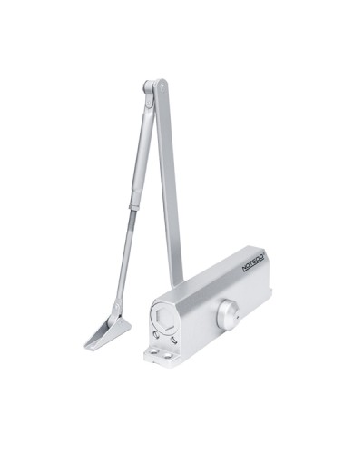 Доводчик NOTEDO DC-110 DA EN3-4, с задержкой закрывания, с рычажной тягой, (серебро) (RAL9006) в Коврове Доводчики Pintop.ru