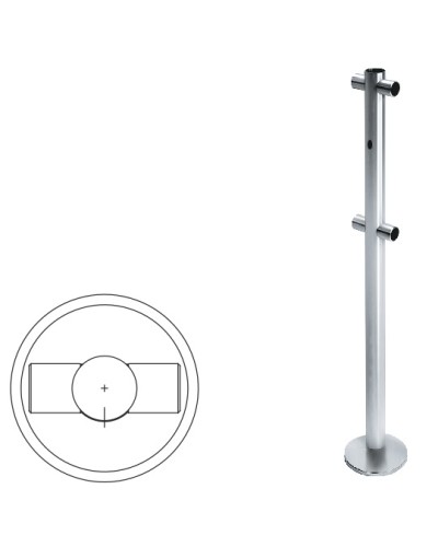 Стойка ограждения i-образная с отверстием под фиксатор (антик серебро) Oxgard в Коврове Ограждения Pintop.ru