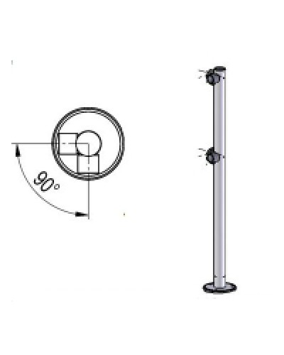 Стойка ограждения L-образная двухсторонняя Oxgard Стойка ограждения L-образная (ВЗР 1996.03) в Коврове Ограждения Pintop.ru