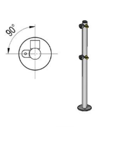 Стойка ограждения L-образная под поворотные створку и секцию 2 полупетли с крепежом, 2 муфты с крепежом слева Oxgard Стойка ограждения с 2-мя полупетлями L-образная слева (ВЗР 1996.09.11) в Коврове Ограждения Pintop.ru