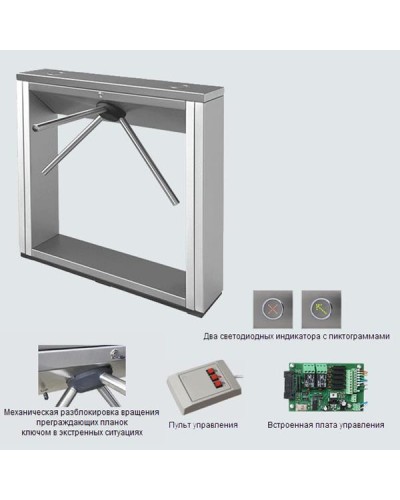 Турникет тумбовый электромеханический PERCo-TTD-03.2S (стандартные планки нержавеющая сталь) в Коврове Турникеты Pintop.ru