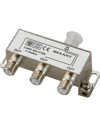 Делитель антенный, (3 TV), 5-1000 МГц REXANT 06-0041-C в Коврове Системы видеонаблюдения Pintop.ru