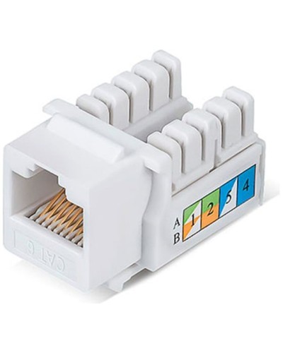 Модуль Keystone Jack RJ-45(8P8C), UTP неэкранированный, CAT 6, тип 90 градусов, белый REXANT PRO 02-0254 в Коврове Модули Keystone Pintop.ru