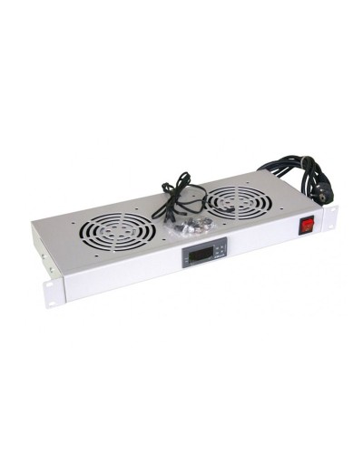 Модуль вентиляторный с термостатом 19 1U с 2-мя вентиляторами REXANT 04-2604 в Коврове Вентиляторные модули Pintop.ru