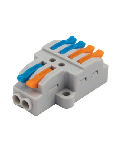 Разветвительная клемма СМК 2x2 2 полюса с монтажной площадкой 1 ввод 2 вывода (5 шт/уп) Rexant (07-5235-05) в Коврове Клеммные колодки Pintop.ru