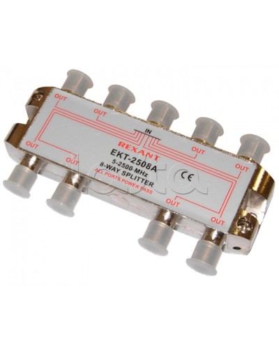 Делитель телевизионный ТВх8 под F разъём 5-2500 МГц СПУТНИК (5шт/уп) REXANT 05-6205 в Коврове Системы видеонаблюдения Pintop.ru