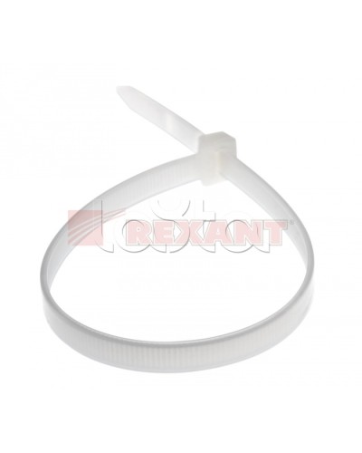 Хомут-стяжка нейлоновый, многоразовый 8x300 мм СКМ-300 белый (100шт/уп) REXANT 07-0309 в Коврове Стяжки-хомуты Pintop.ru